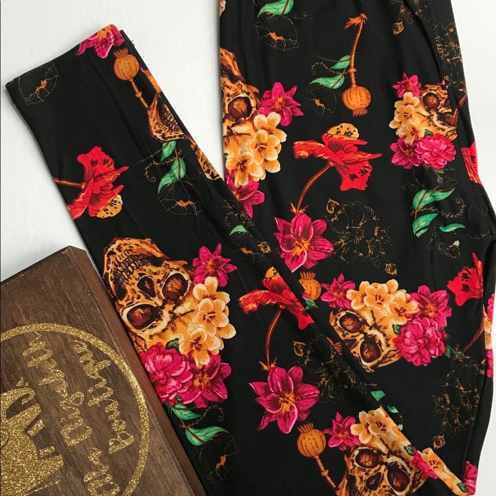 Floral Skull Leggings
